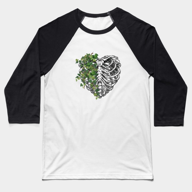 Ivy Heart Shape Baseball T-Shirt by erzebeth